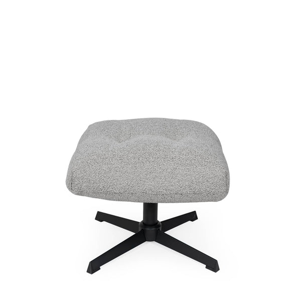 Repose-pieds Didier gris, fauteuil en tissu pour le salon, 45 × 52 × 42 cm