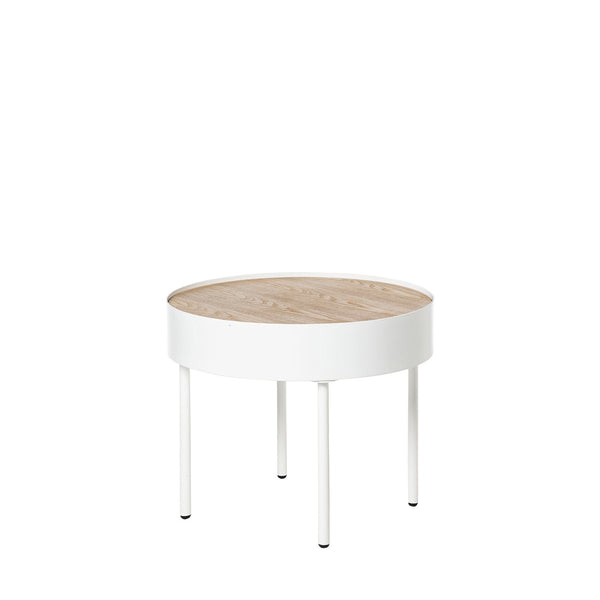 Mesa centro Andrew, mesa de centro de madera y metal para el salón, vista de estudio, 50 × 50 × 42 cm