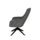 Fauteuil Bolonia Gris foncé, en tissu pour le salon, vue en studio 2