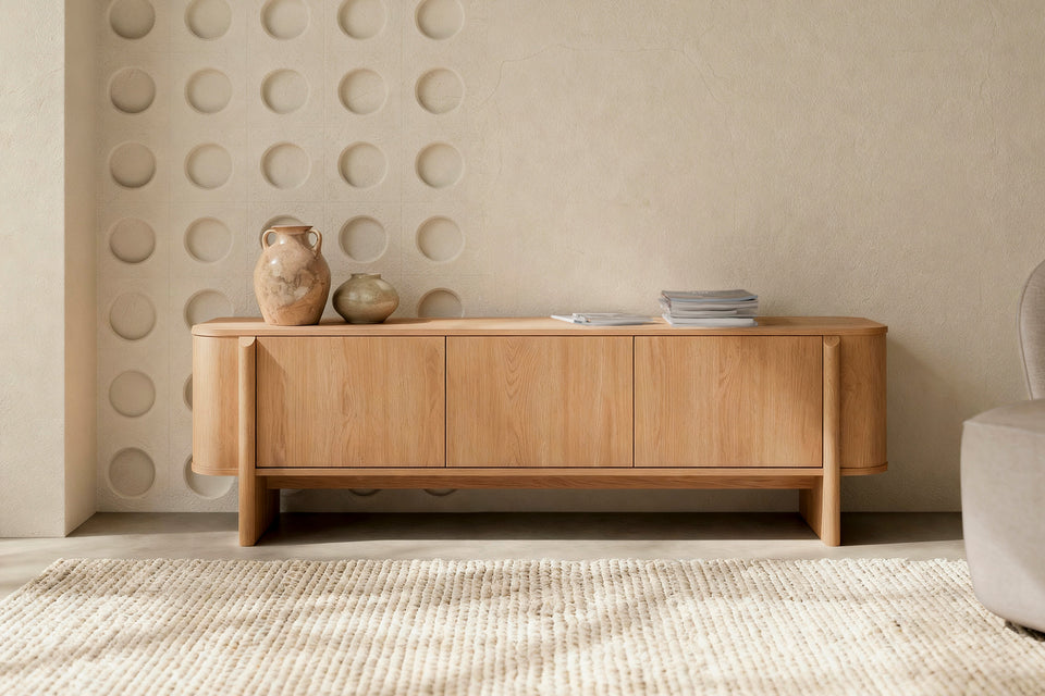 Mueble TV Sidney 160 cm, mueble de TV de melamina para el salón, en un ambiente real