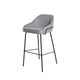 Tabouret haut Louis gris clair, en tissu pour la salle à manger, 48 × 54 × 96.5 cm
