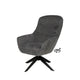 Fauteuil Bolonia Gris foncé, en tissu pour le salon, vue en studio, 72.5 × 78 × 98 cm