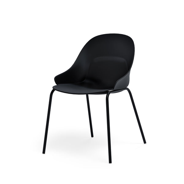 Silla Sephora negro, silla de comedor, 51.5 × 51 × 82 cm