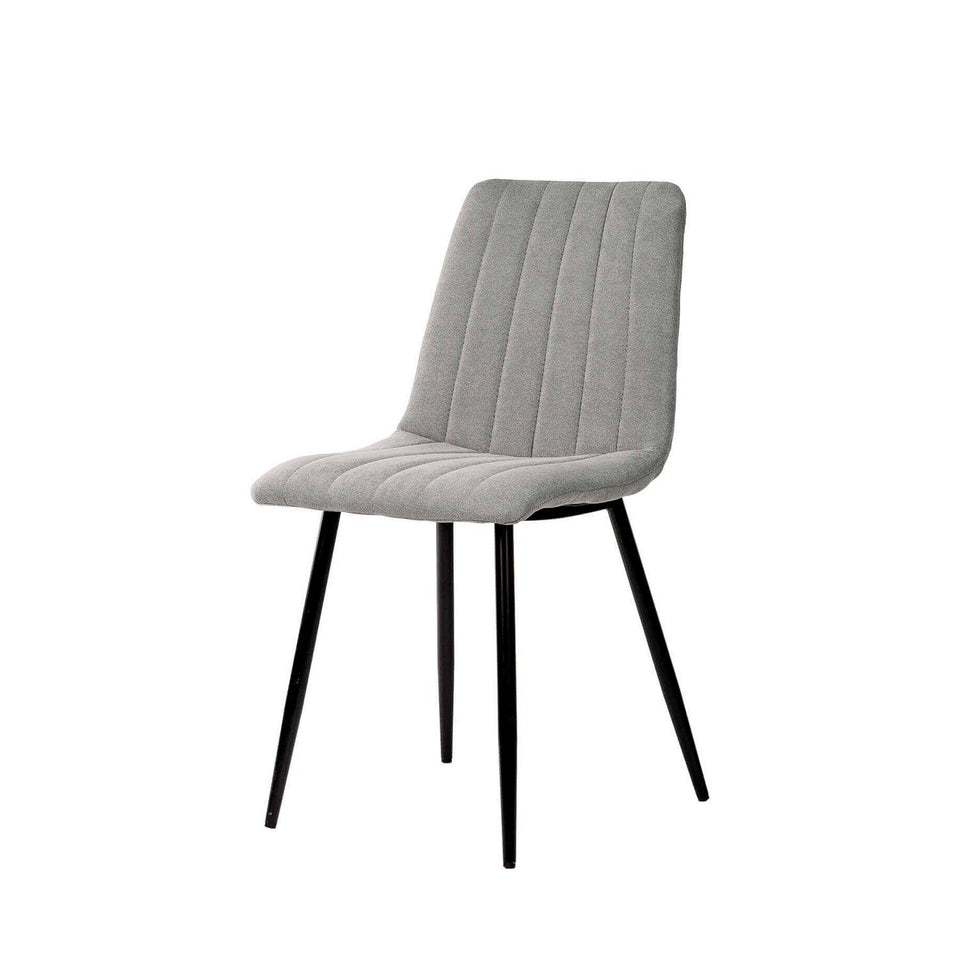 Chaise Xena gris clair, chaise de salle à manger rembourrée en tissu, 46 × 54 × 87 cm