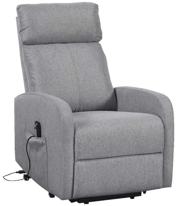 El sillón en gris, en posición sentada.