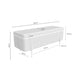 Schéma coté de banquette Viena : 120 cm de largeur, 42 cm de profondeur et 46,5 cm de hauteur.