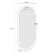 Schéma coté de miroir Colonia : 60 cm de largeur, 4,5 cm de profondeur et 120 cm de hauteur.