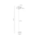 Schéma coté de lampadaire Nacia : 26 cm de largeur, 23 cm de profondeur et 160 cm de hauteur.