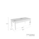 Dibujo acotado de mesa centro elevable Roland: 120 cm de ancho, 60 cm de fondo y 46 cm de alto.
