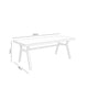 Schéma coté de table d’extérieur fixe Georgia : 200 cm de largeur, 88 cm de profondeur et 74 cm de hauteur.