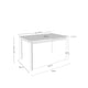 Schéma coté de table à manger extensible Constance : 120 cm de largeur et 80 cm de profondeur.
