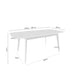 Dibujo acotado de mesa de comedor extensible Enma: 120 cm de ancho, 80 cm de fondo y 75 cm de alto.