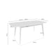 Dibujo acotado de mesa de comedor extensible Kenna: 140 cm de ancho, 90,5 cm de fondo y 75 cm de alto.