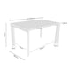 Dibujo acotado de mesa de comedor extensible Lisa-2: 140 cm de ancho, 90 cm de fondo y 76 cm de alto.