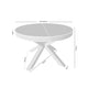 Schéma coté de table à manger extensible Mildred : 100 cm de largeur, 100 cm de profondeur et 77,5 cm de hauteur.