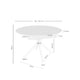 Schéma coté de table à manger extensible Suvi : 100 cm de largeur, 100 cm de profondeur et 76 cm de hauteur.