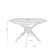 Schéma coté de table fixe Carmel : 120 cm de largeur, 120 cm de profondeur et 74 cm de hauteur.