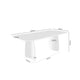 Schéma coté de table fixe Kimberly : 200 cm de largeur, 90 cm de profondeur et 76,5 cm de hauteur.