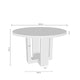 Schéma coté de table fixe Maxine : 120 cm de largeur, 120 cm de profondeur et 75 cm de hauteur.