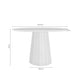 Schéma coté de table fixe Regina : 120 cm de largeur, 120 cm de profondeur et 75 cm de hauteur.