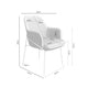 Schéma coté de chaise Abigail : 56 cm de largeur, 57 cm de profondeur et 85 cm de hauteur.