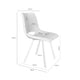 Schéma coté de chaise Briana : 47 cm de largeur, 58 cm de profondeur et 84 cm de hauteur.