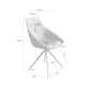 Schéma coté de chaise Celia : 53 cm de largeur, 58 cm de profondeur et 85,5 cm de hauteur.