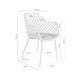 Schéma coté de chaise Charlotte : 57 cm de largeur, 55 cm de profondeur et 84,5 cm de hauteur.