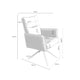 Schéma coté de chaise Ellen : 65 cm de largeur, 70 cm de profondeur et 94 cm de hauteur.