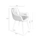 Schéma coté de chaise Fiona : 56 cm de largeur, 59 cm de profondeur et 83 cm de hauteur.