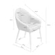 Schéma coté de chaise Mira : 60 cm de largeur, 50 cm de profondeur et 82 cm de hauteur.