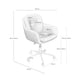 Schéma coté de chaise de bureau Ontario : 60 cm de largeur et 65 cm de profondeur.
