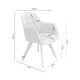 Schéma coté de chaise Sharon : 57,5 cm de largeur, 57 cm de profondeur et 83,5 cm de hauteur.