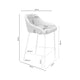 Schéma coté de tabouret bas Arny : 48 cm de largeur, 54 cm de profondeur et 86 cm de hauteur.