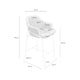 Schéma coté de tabouret bas Thomas : 48 cm de largeur, 50 cm de profondeur et 89 cm de hauteur.