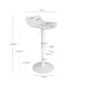 Schéma coté de tabouret réglable Blade : 42 cm de largeur et 45 cm de profondeur.