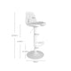 Dibujo acotado de taburete regulable Nelly: 39 cm de ancho y 39 cm de fondo.